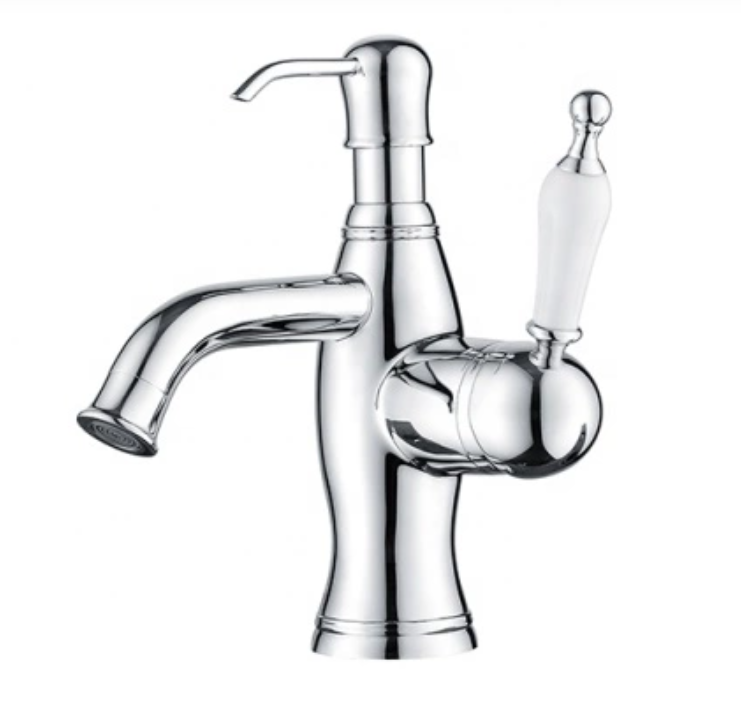 Brass Basin Faucet With Soap Dispenser