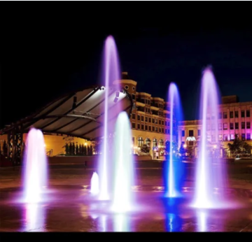 Musical Dancing Dry Deck Floor Water Fountain