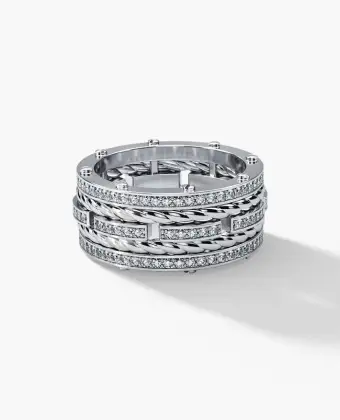Platinum Twist Diamond Channel Men's Wedding Band
