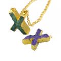 Collier avec pendentif lettre X alphabet en cristal coloré
