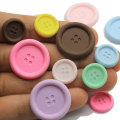 Usine nouvelle arrivée couleur Pastel résine Flatback bouton Cabochons 15 MM 24 MM forme ronde 4 pièces pas à travers les trous boutons bijoux bricolage