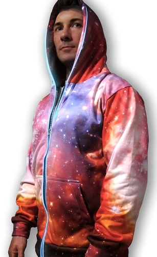 Pembe 3D Galaxy Light Up Sweatshirt
