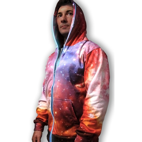 Pink 3D Galaxy lyser sweatshirt