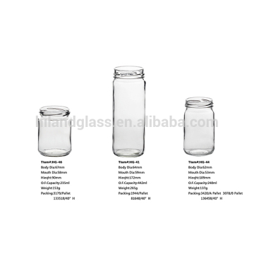 240ml flint food glass container