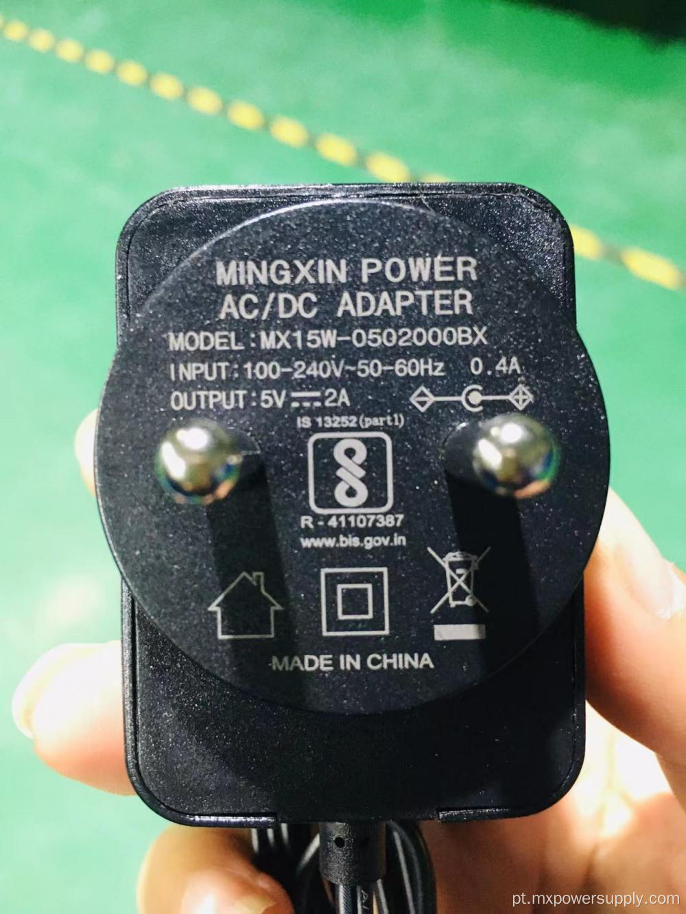 Índia plug 5v2a 18v1a bis adaptador aprovado