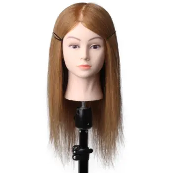 100% human hair training head mannequin head real hair