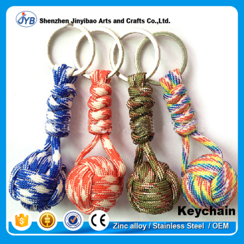 customized survival tool parachute keyring rope knot braided keychain