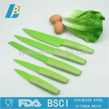 Stainless steel kitchen knife set 5 pcs non-stick coating knife