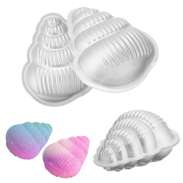 1Pair/set Conch Shape Aluminum 3D Bath Bomb Mold Set Crafting Metal Bath Bomb Mold Aluminum Fizzy DIY Pan Washing Mold Tools