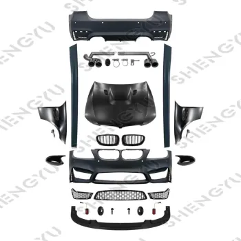 BMW 3 Series E90 2009-2012 M4 Style Front and Rear Bumpers with Grille and Hood