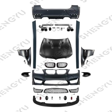 BMW 3 Series E90 2009-2012 M4 Style Front and Rear Bumpers with Grille and Hood