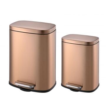 High Quality Antique Brass Square Garbage Bin