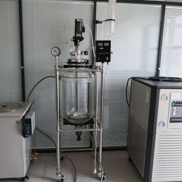 100L Glass Double Jacket Heater Stirring Cooler Industrial Chemical Reactor