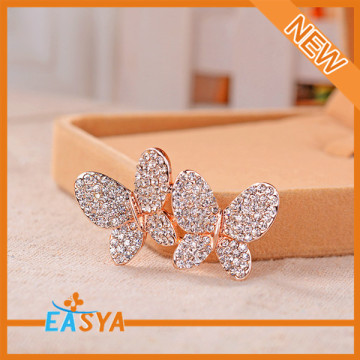 Luxus Crystal paar Schmetterling geformte Gold Brosche Anstecker