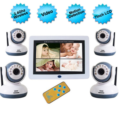 4 Channels Digital Wireless 7"Baby Monitor DVR