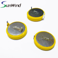 Disposable coin cell CR2450 battery with plate