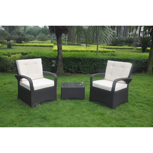 Outdoor Wicker Patio Cube 3 Piece Garden Set