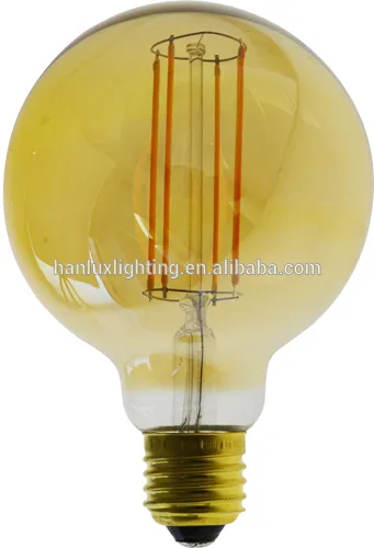 Retro Style E27 G95 Decorative Golden/Amber Led filament light Bulb