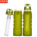 BPA livra a garrafa de água dobrável dos esportes da filtragem do silicone de pouco peso feito sob encomenda ultra
