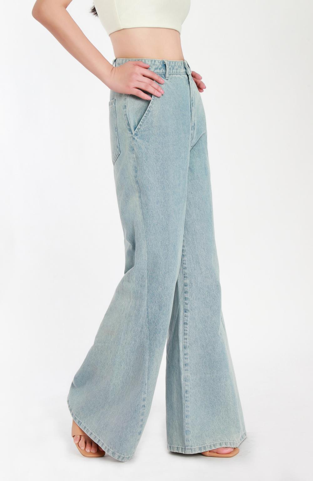 Light Blue Jeans with Wide Legs