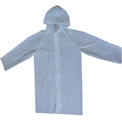 White EVA raincoat with hood