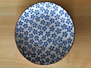 hand-painted enamel pizza plate