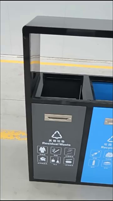 Custom Metal Trash Can with Dry Wet Separation Design