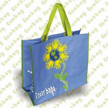 Shopping Bag, Made of Recycle PET, with Printed OPP Film Laminated