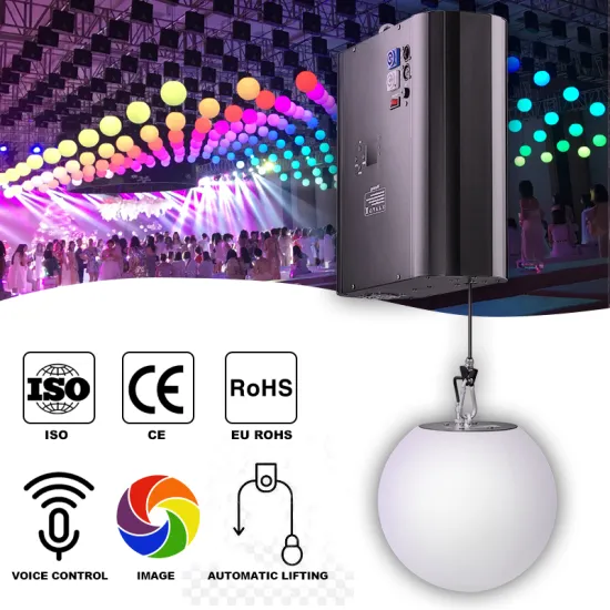 RGB LED Kinetic Ceiling Decoration with DMX Control and Winch Ball Lights