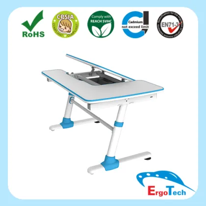 Wooden Blue Ergonomic Children Study Desk