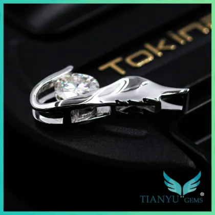 witte diamant moissanite 18k white gold necklace round synthetic diamond pendant