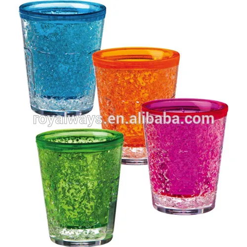 2 OZ double-wall plastic freezer mugs,plastic shot glass, shot glass freezer