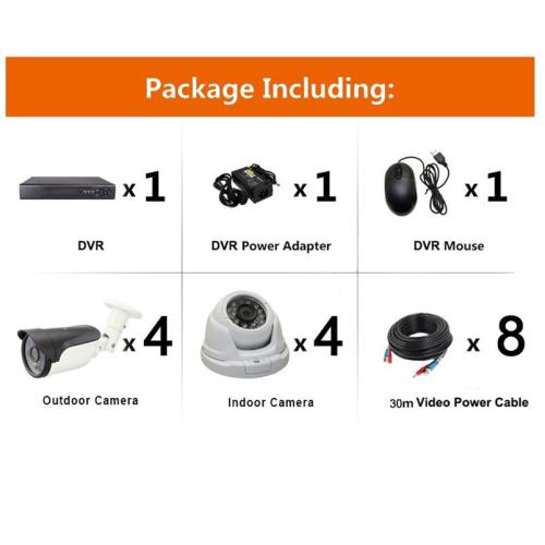 1.0MP 8chs CCTV AHD DVR Security Camera kit