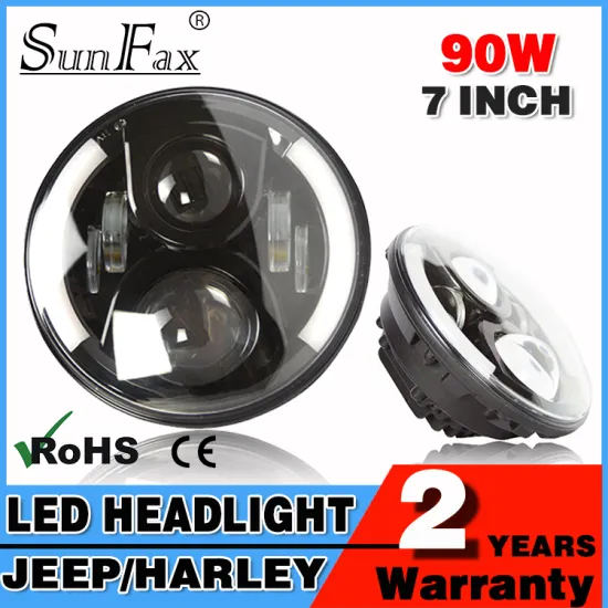 Round 90w C REE led driving light 7inch 7'' led headlight with DRL for Jeep Wrangler Offroad Truck 4WD Work light