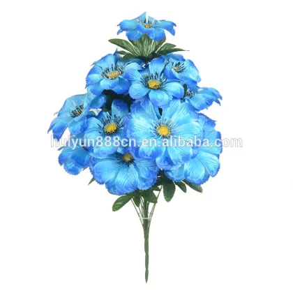 Decorative artificial flowers orchid bouquet glossy fabric seven petals orchid flowers