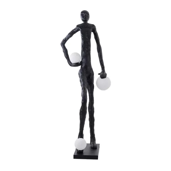 Custom Big Black Resin Floor Lamp: Modern Design Stand Art for Hotel Decoration