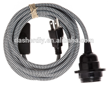 American approval 10A ac power plug cord with lampholder & switch