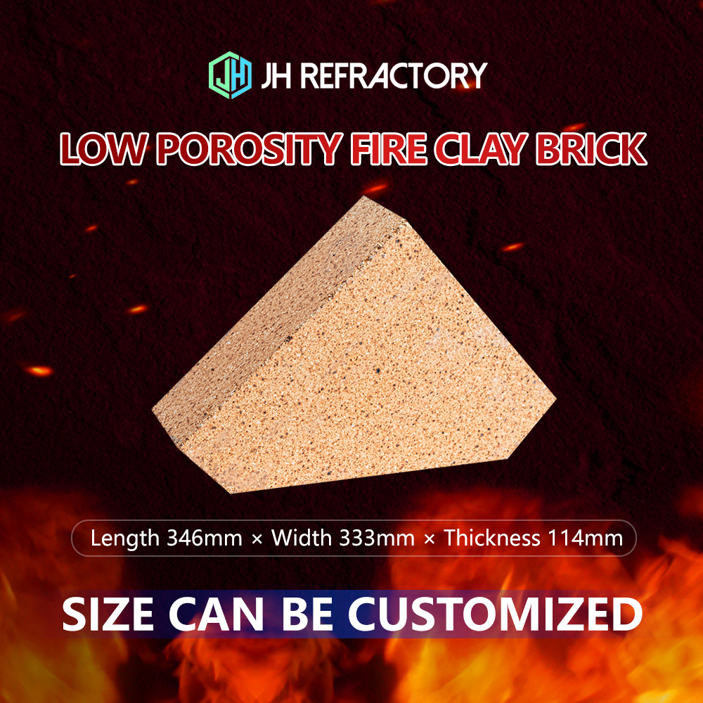 Angled refractory bricks size