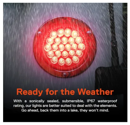 4 Inch Round LED Trailer Tail Lights - DOT Certified Stop Brake Lights