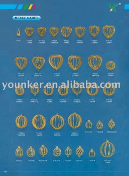 Brass Hollow Filigree Cage Charm Pendants