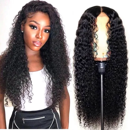 Wholesale Human Hair 4x4 Lace Closure Wigs Vendor Raw Mink Brazilian Cuticle Aligned Pre Plucked Kinky Curly Lace Closure Wigs
