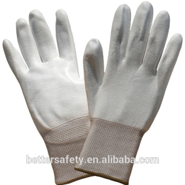 13 Guage White Nylon Liner PU touch screen gloves direct buy china