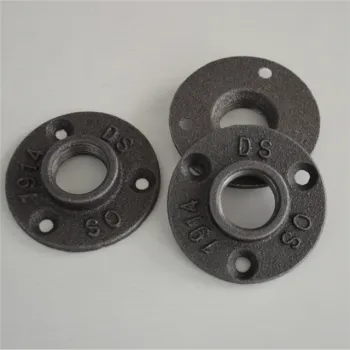 3/4" Malleable BSP Threaded Black Floor Flange
