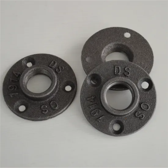 3/4" Malleable BSP Threaded Black Floor Flange