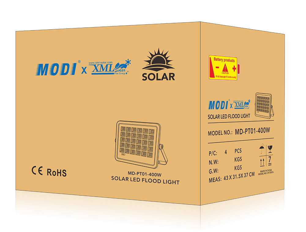 Solar floodlight safety light for courtyard