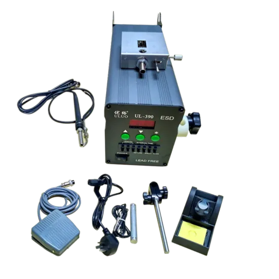 UL-390 soldering station with automatic solder feeder