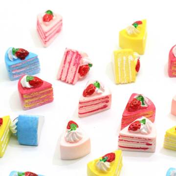 16MM Resin Dessert 3D Strawberry Cake Food Play DIY Crafts Simulation Decoration Accessories