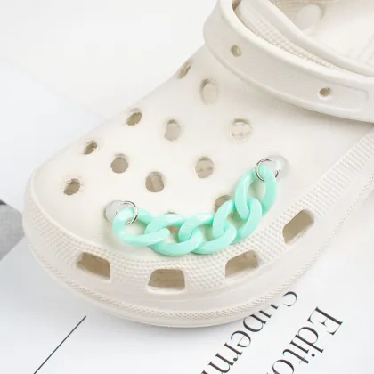 Hole DIY Accessories: Fashion Color Acrylic Chain Decorations for Shoes