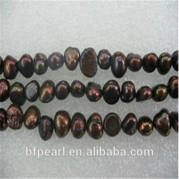 Wholesale 16" 6-7mm Dark Brown Smooth on Both Sides Loose Pearls Strand for Sale