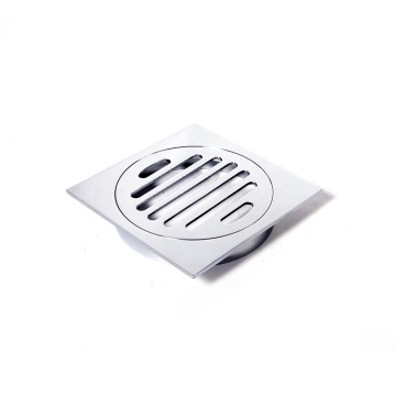 GUIDA 761014 Brass Drain Grate - 110x110mm Outlet, 100mm Square Floor Drain